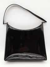 Salvatore Ferragamo Black Patent Leather Shoulder Bag As Is Condition Do0426orde