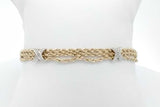 10k Yellow Gold Multistrand Rope Bracelet With Diamonds 3.3g 7 Inch Eb0826lxzsa