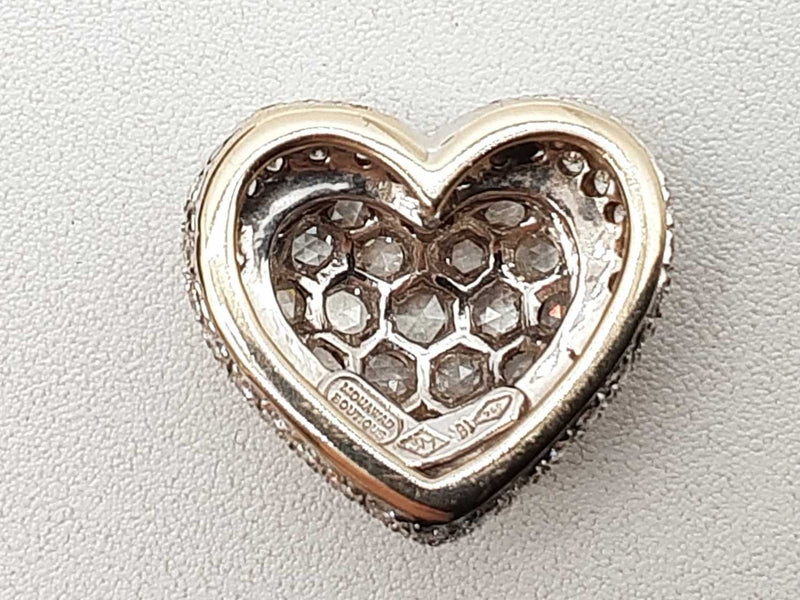 Approx 1.1 Ctw Diamond 18k White Gold 4.5g Heart Pendant Do1024pxzde