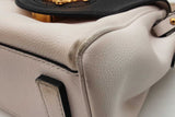 Versace La Medusa Black & White Leather Top Handle Bag Eb0926erxde