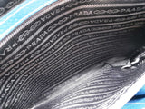 Prada Blue Leather Breifcase Travel Zipper Tote Bag Do0626rxde