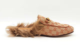 Gucci Princetown Horsebit Slippers In Beige & Brick Gg Canvas Size 7 Fw1225oizdu