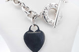 Tiffany & Co. 925 Sterling Heart Tag Toggle Necklace 75.9g 15-16 Inch Eb426oxzsa