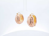 18k Two-tone Rose & Yellow Gold Puffy Filigree Hoop Earrings 6.6 Grams Fw00826rxzdu
