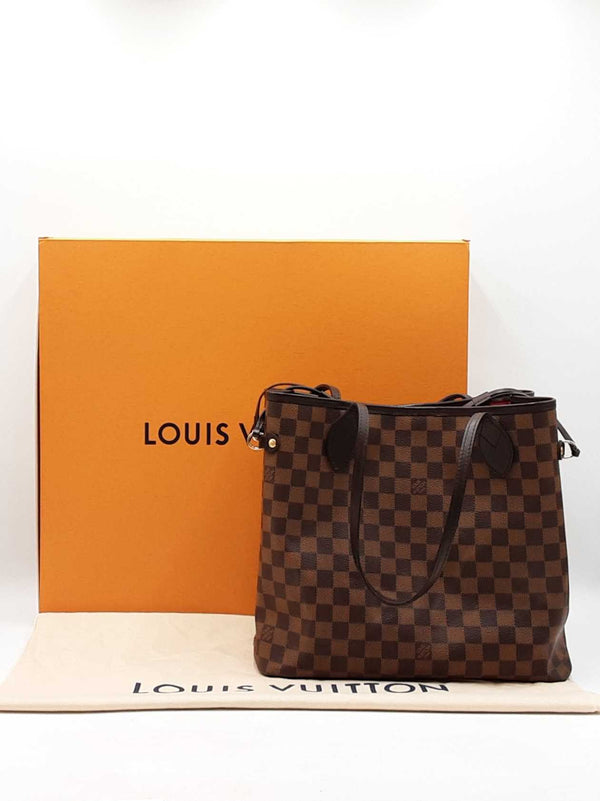 Louis Vuitton Neverfull Mm Tote Bag In Damier Ebene Coated Canvas Fw1025wxzdu