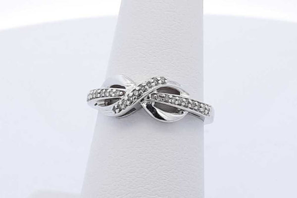 10k White Gold Diamond Infinity Wrapped Ring 2.7 Grams Size 6 Eb1025loxde