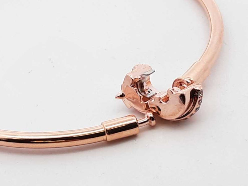 Pandora Rose Gold Plated Shooting Star Bangle Bracelet 8.1 Grams Eb0924wxsa