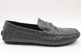 Versace Medusa Croc-effect Grey Leather Loafers Size 46 Eb0525lorsa