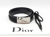 Christian Dior Admit It Corset Belt In Braid-laced Black Leather Fw1225lrzdu