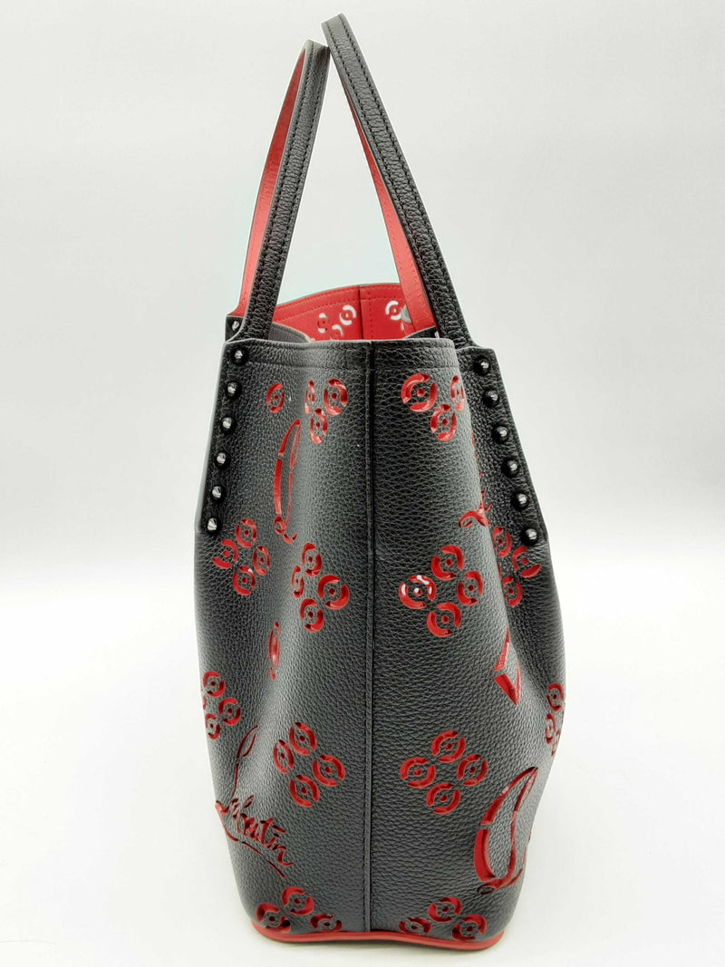 Christian Louboutin Cabarock Black Red Leather Tote Bag Do0724exzde