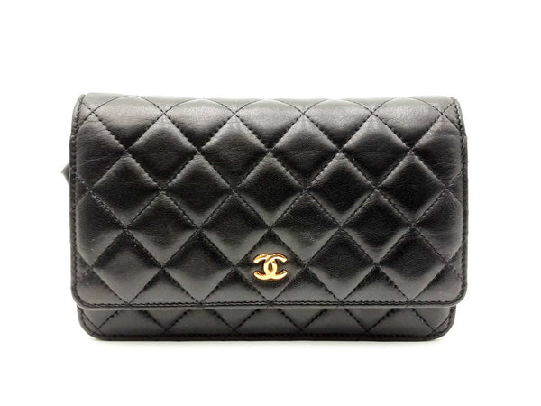 Chanel Classic Wallet On Chain Black Lambskin Shoulder Bag Fw1224lrxzdu