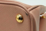Prada Pink Saffiano Leather Galleria Double Zip Tote Bag Eb0826ixzsa