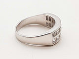 White Sapphire 18k White Gold 6.0g Ring Size 6.5 Do0626rxzde