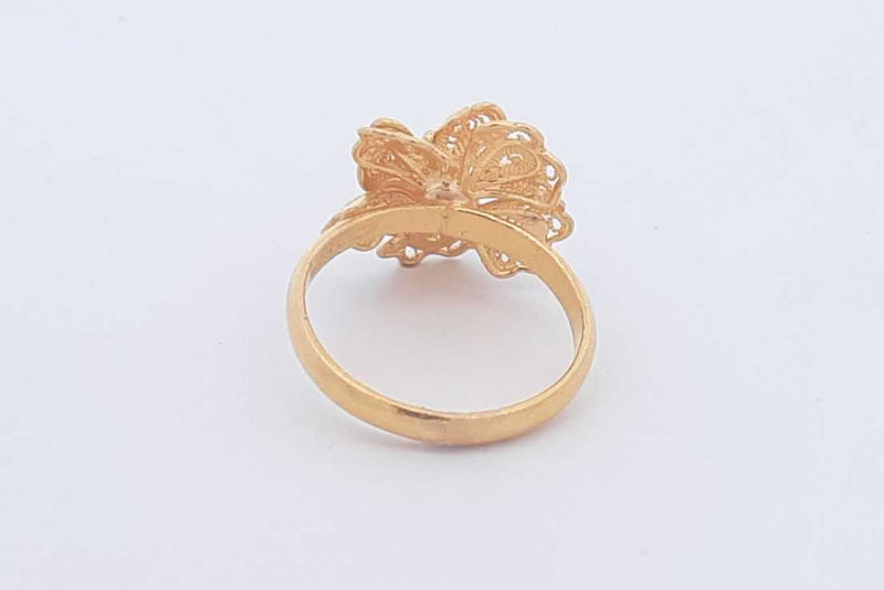 22k Yellow Gold Filigree Flower Ring 5.4 Grams Size 6.5 Eb1124wcrsa