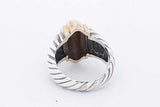 David Yurman 14k Yellow Gold & 925 Sterling Silver Cable Dome Ring 7.9g Size 3.75 Eb0325crsa
