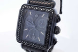 Michele Deco Noir Diamond Quartz Chronograph 30mm Stainless Watch Eb0726rxzde