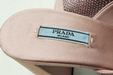 Prada Crystal Embellished Pink Satin Mules Size 38.5 Eb1225orxdu