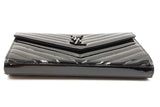 Yves Saint Laurent Patent Leather Cassandre Envelope Chain Wallet Eb1125rxzdu