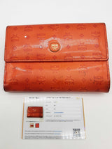Mcm Orange Patent Leather Wallet Do0525rxde