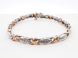 1.10 Cttw Diamond & 10k Two-tone Gold Bracelet 10.8 Grams 7 Inch Fw0624irxdu