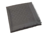 Louis Vuitton Monogram Shine Shawl In Black Silk & Wool Jacquard Fw1025wxzdu