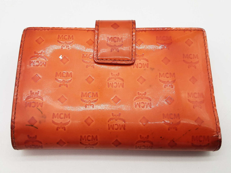 Mcm Orange Patent Leather Wallet Do0525rxde