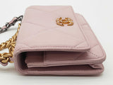 Chanel 19 Pink Quilted Leather Wallet On Chain Crossbody Bag Do0526opcxde