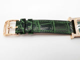 Hermes 25 Heure H Green Malachite Dial Rose Gold Quartz Watch Do0325crxzde
