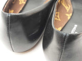 Louis Vuitton Popi Black Leather Ballet Flats Size 38.5 Eb1125lxzsa