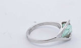 Strell 14k White Gold Teal Stone Ring Size 7, 3 Grams Eb0424lxzsa