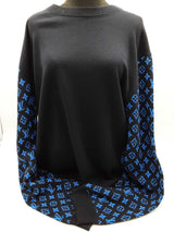 Louis Vuitton Black Blue Monogram Wool Cashmere Mix Sweater Size 4l Do0126wxzde