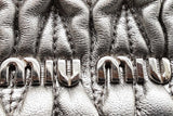Miu Miu Metalic Silver Leather Micro Crossbody Bag Eb0126cxzde