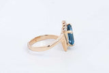 Blue Gemstone & Diamond Ring In 14k Yellow Gold 4.2 Grams Size 6 Eb0824lpxsa