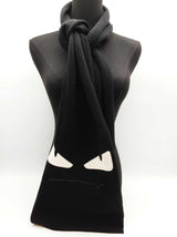 Fendi Monster Black Wool Scarf Do1025oxzde
