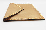 Valentino Garavani Rockstud Gold Metallic Leather Envelope Clutch Eb0726wxzsa