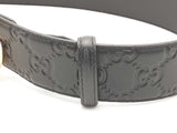 Gucci Guccirisma Leather Initial Belt Black Size 42-46 Aa0926ozxsa