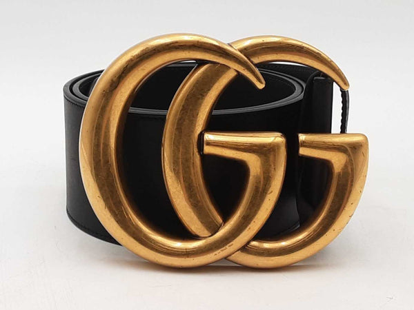 Gucci 453265 Gg Wide Belt Black Size 38 Aa0625wxzsa