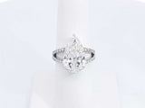 Lab Grown Pear Shape Diamond 5.72ctw Ring In 18k White Gold 6.5g Eb1223pxersa