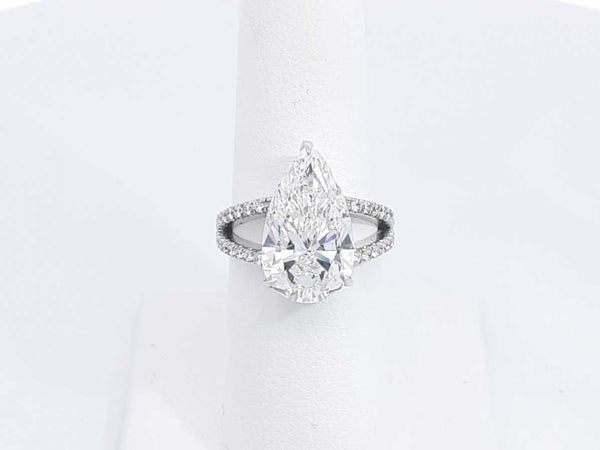 Lab Grown Pear Shape Diamond 5.72ctw Ring In 18k White Gold 6.5g Eb1223pxersa