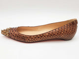 Christian Louboutin Brown Snakeskin Flats Size Eu 38.5 Do0525rxde