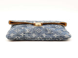 Louis Vuitton Pochette Plat Clutch In Monogram Blue Denim Fw0526crzdu