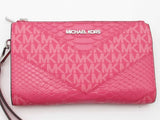 Michael Kors Fulton Phone Case Zip Around Pink Wallet Aa0726lrsa