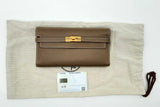 Hermes Etoupe Epsom Gold Hardware Kelly Wallet Lh0824lrxzde