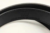 Gucci Thin Black Leather Belt With Silver Tone Gg Buckle Eb0125lrxsa