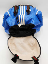 Gucci X Adidas Blue Crystal Canvas & White Leather Michael Backpack Eb1225lrxzsa