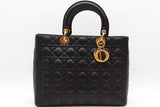 Christian Dior Lady Dior Cannage Quilted Leather Top Handle Bag Eb0926lorxde