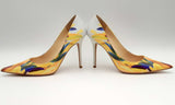 Jimmy Choo Abel Feather Printed Leather Heels Size 40 Eblxzsa 144010027852