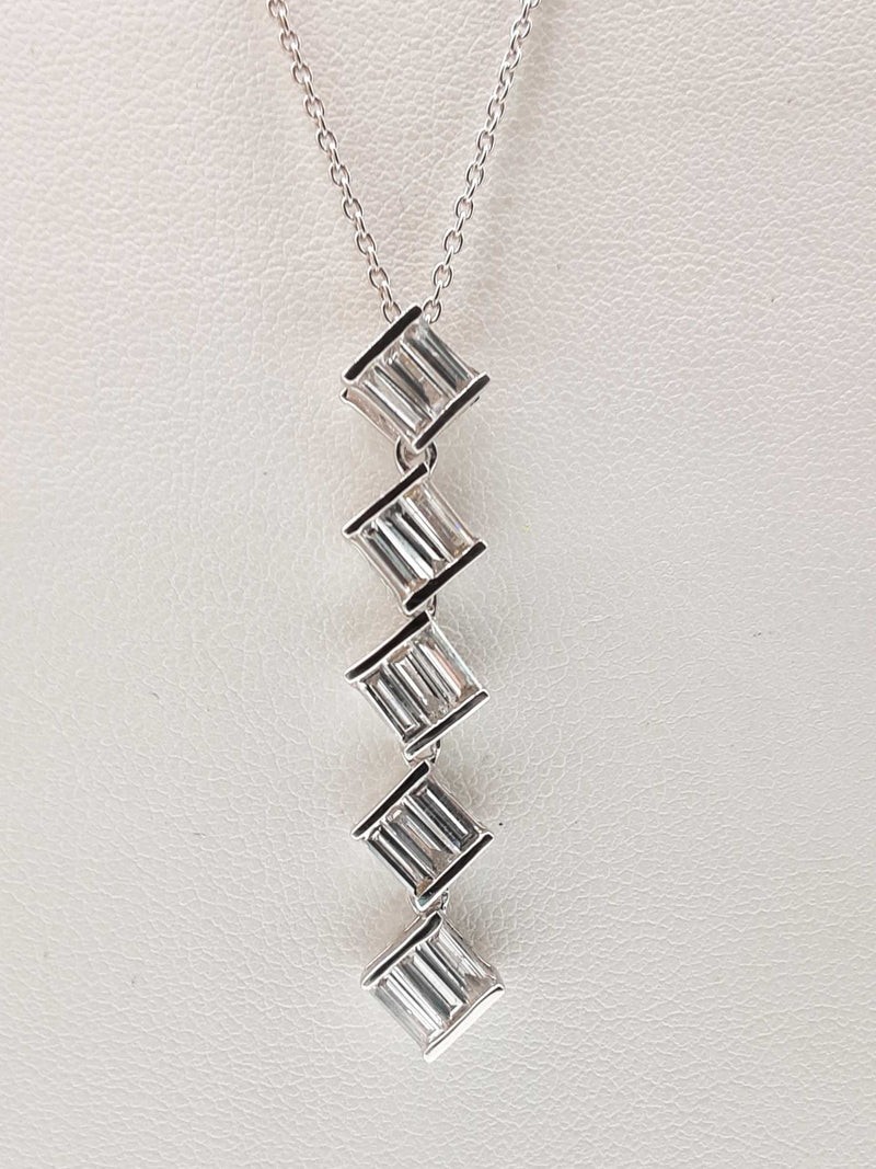 0.90 Cttw Lab Grown Diamonds 0.925 Silver 3.8g Drop Necklace 19 In Do0325lxzde