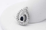 Diamond & Blue Gemstone Pendant In 14k White Gold 1.5 Grams Eb0126wxsa