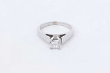 0.42ctw Princess Cut Diamond Ring 14k White Gold 3.4 Grams Size 4.5 Eb0925rerdu